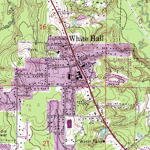 Topographic Map of White Hall Junior High School, AR