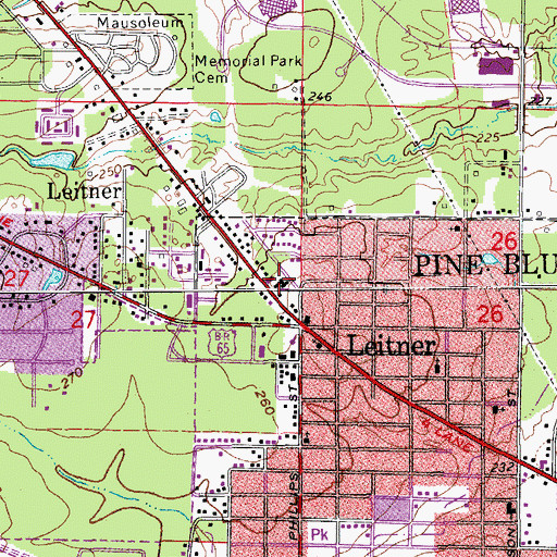 Topographic Map of Central Baptist Church, AR