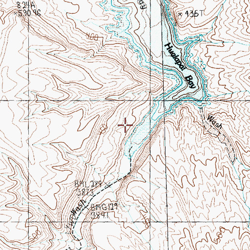 Topographic Map of Hualapai Wash, AZ