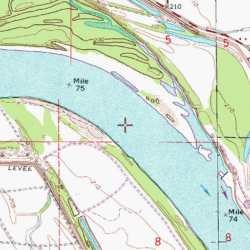 Topographic Map of Jack Bradley Bend, AR