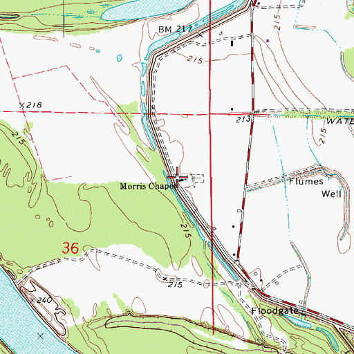 Topographic Map of Morris Chapel, AR