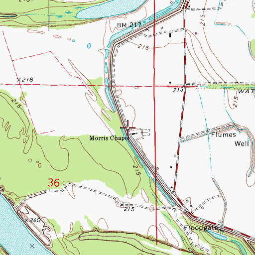Topographic Map of Morris Chapel School (historical), AR