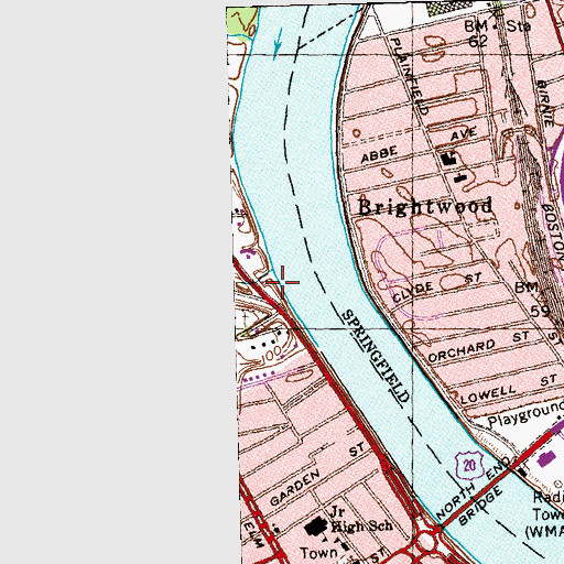 Topographic Map of Piper Brook, MA