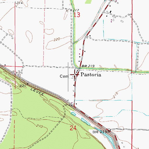 Topographic Map of Cheek Church (historical), AR