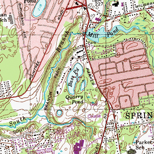 Topographic Map of Bass Pond, MA