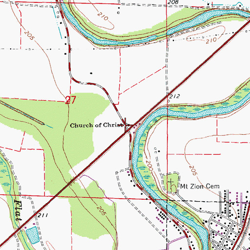 Topographic Map of Church of Christ, AR