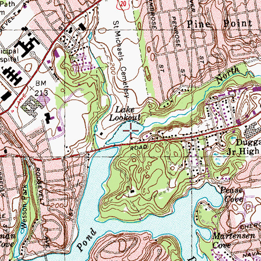 Topographic Map of Lake Lookout, MA