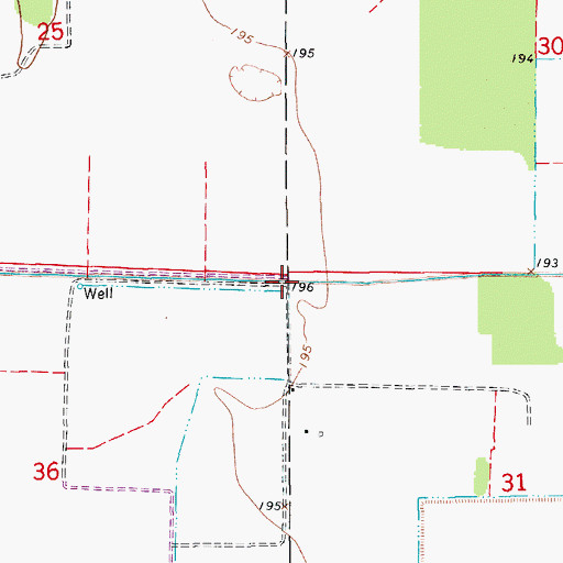 Topographic Map of Lateral Number 1, AR