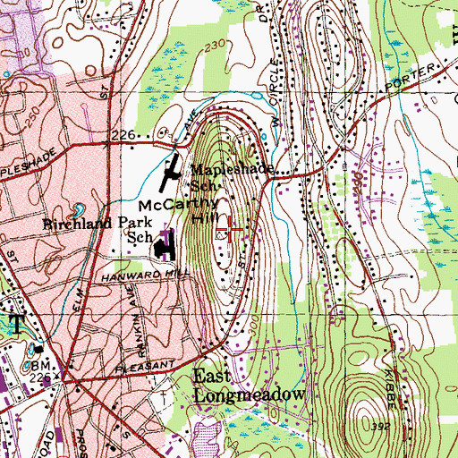 Topographic Map of McCarthy Hill, MA
