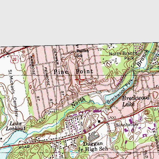 Topographic Map of Pine Point, MA