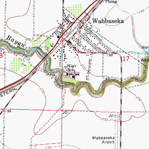 Topographic Map of Wabbaseka Elementary School, AR