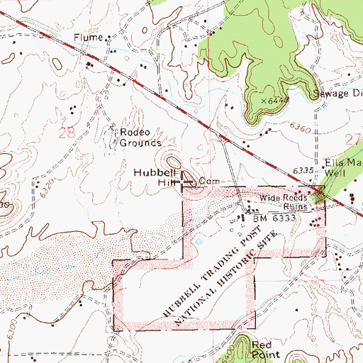 Topographic Map of Hubbell Hill, AZ