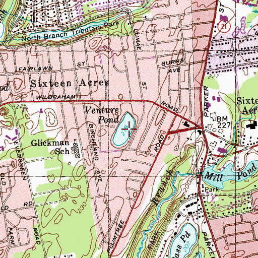 Topographic Map of Venture Pond, MA