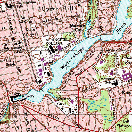 Topographic Map of Watershops Pond, MA