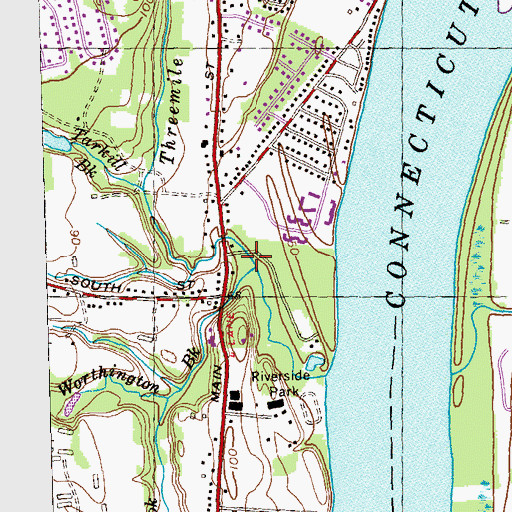 Topographic Map of Worthington Brook, MA