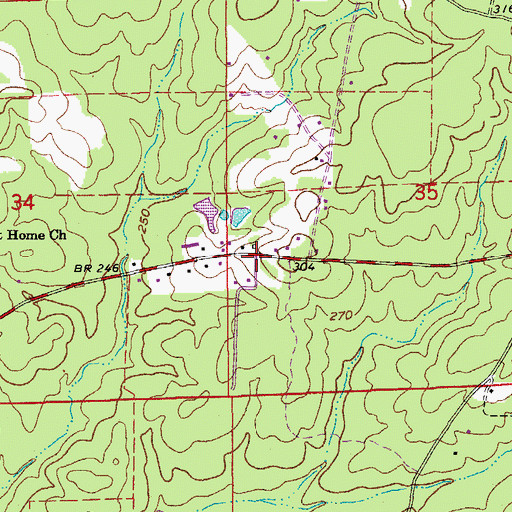 Topographic Map of Double Wells, AR