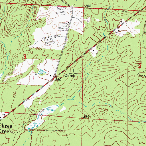 Topographic Map of Andrews Chapel Cemetery, AR