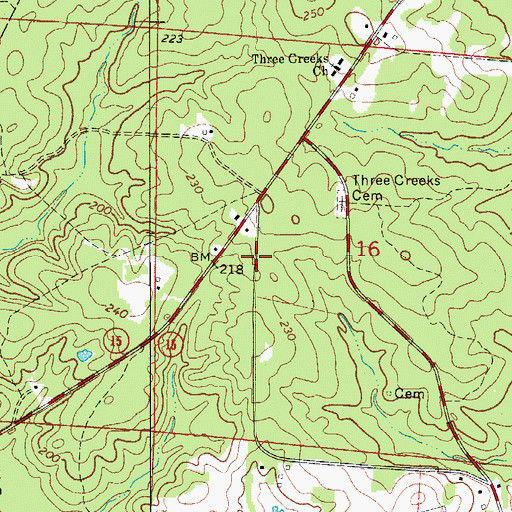 Topographic Map of Brown Cemetery, AR