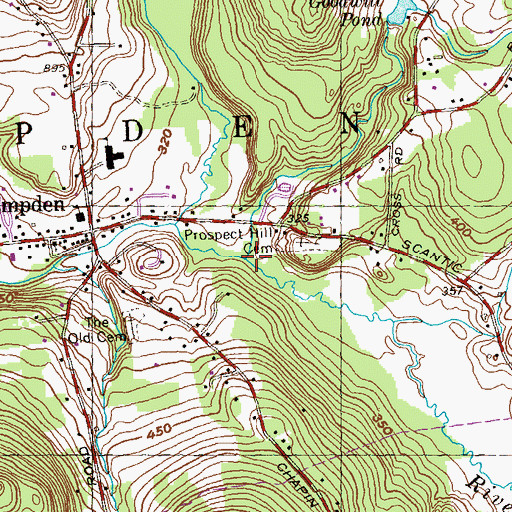 Topographic Map of East Brook, MA