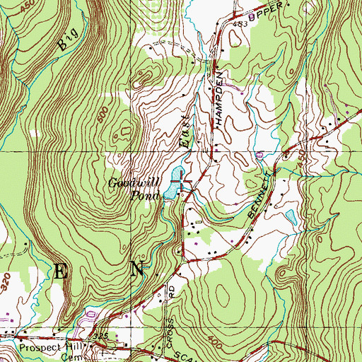 Topographic Map of Goodwill Pond, MA