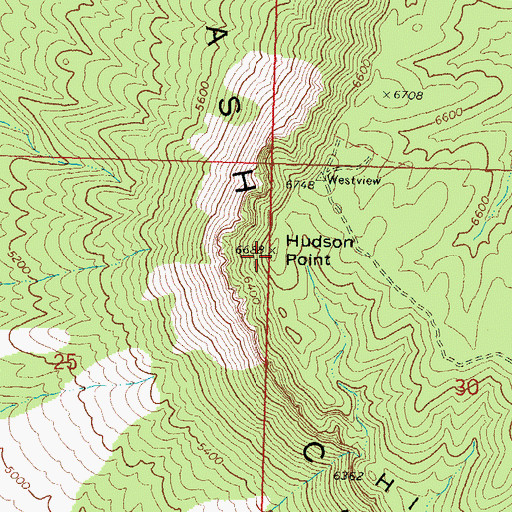 Topographic Map of Hudson Point, AZ