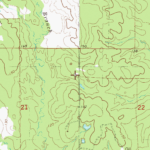 Topographic Map of Gill Cemetery, AR