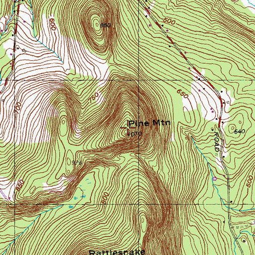 Topographic Map of Pine Mountain, MA
