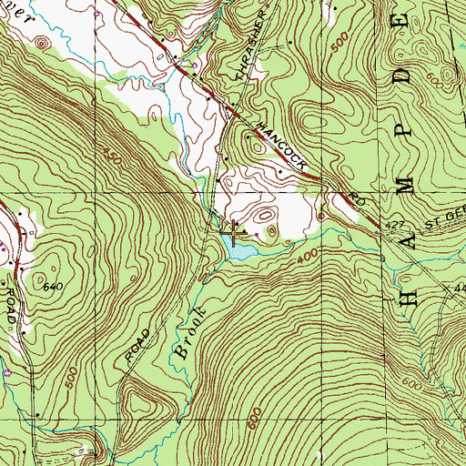 Topographic Map of Rockadundee Brook, MA