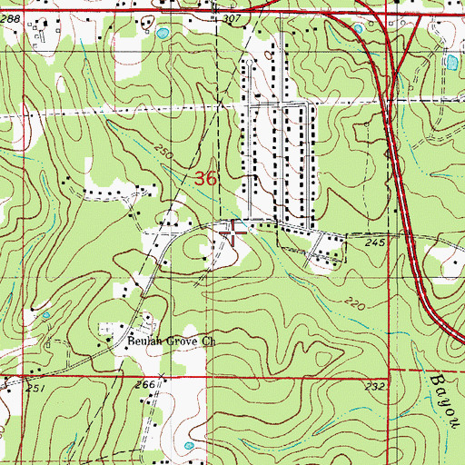 Topographic Map of Hammond Cemetery, AR