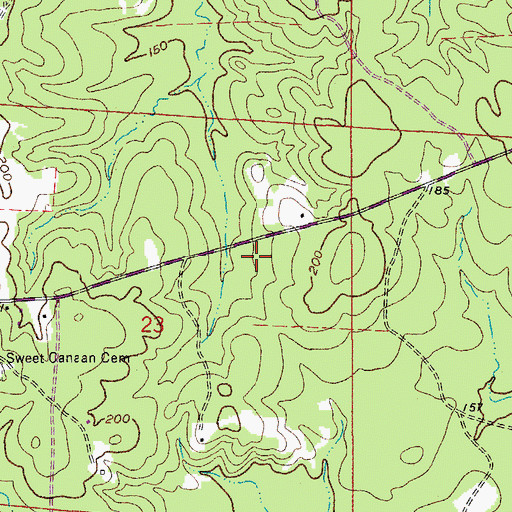 Topographic Map of Howard Cemetery, AR