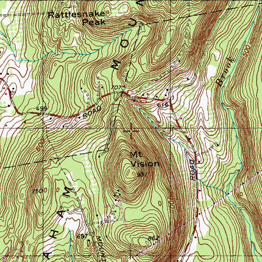 Topographic Map of Mount Vision, MA