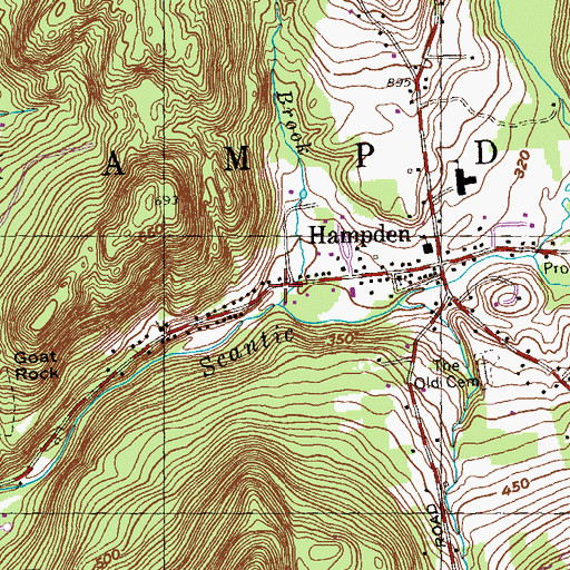 Topographic Map of West Brook, MA