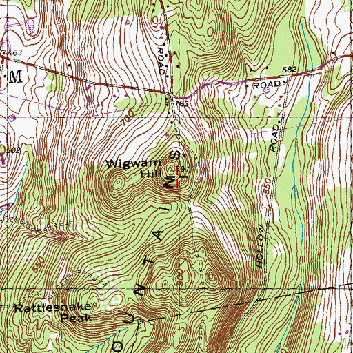 Topographic Map of Wigwam Hill, MA