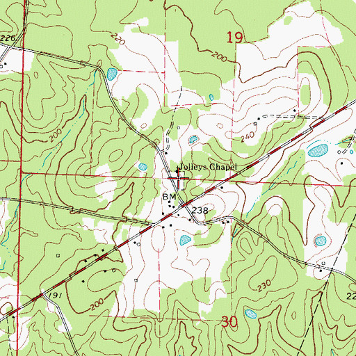 Topographic Map of Jolly Chapel Cemetery, AR