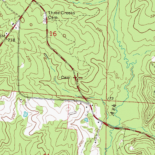 Topographic Map of Jones Cemetery, AR