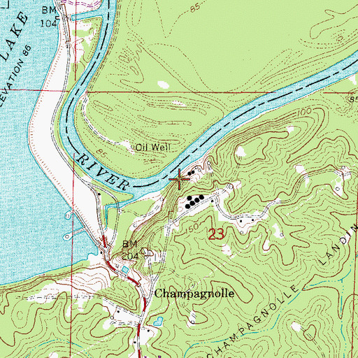 Topographic Map of Langford Cemetery, AR
