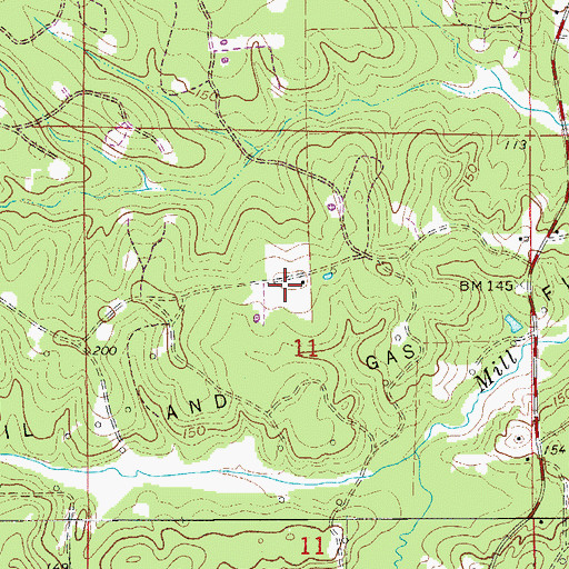 Topographic Map of Meek Cemetery, AR