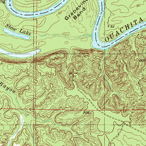 Topographic Map of Miller Cemetery, AR