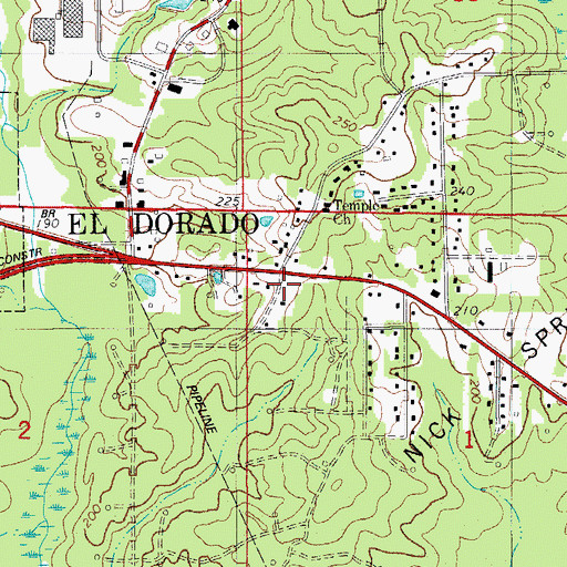 Topographic Map of Newton Cemetery, AR