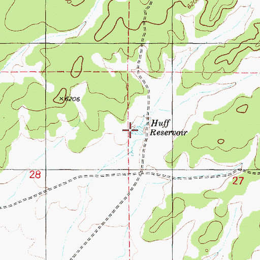 Topographic Map of Huff Reservoir, AZ