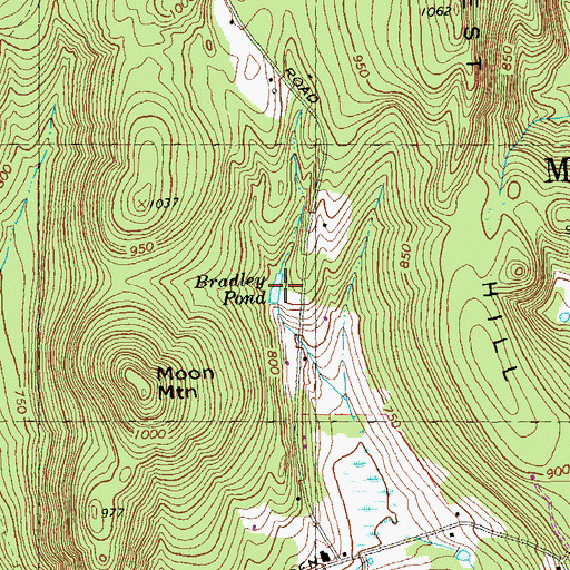 Topographic Map of Bradley Pond, MA