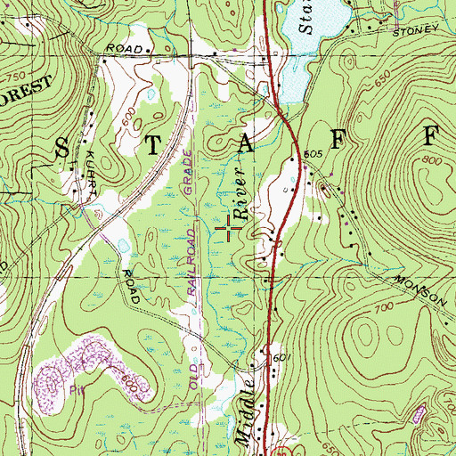 Topographic Map of Crow Hill Brook, MA