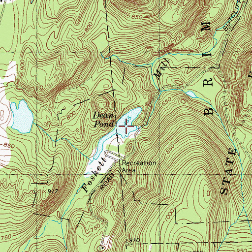 Topographic Map of Dean Pond, MA