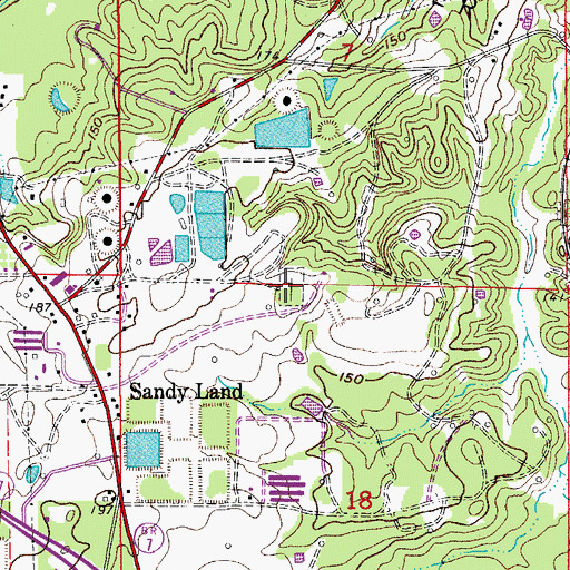 Topographic Map of Primm Cemetery, AR