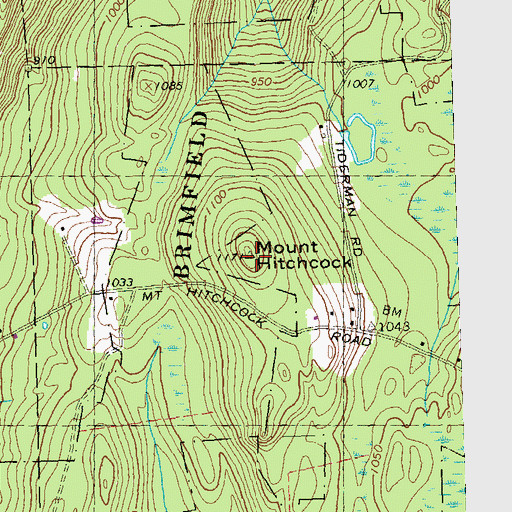 Topographic Map of Mount Hitchcock, MA