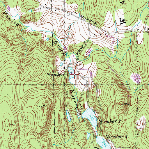 Topographic Map of Norcross Pond Number One, MA