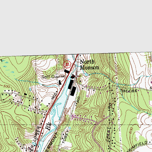 Topographic Map of North Monson, MA