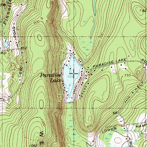 Topographic Map of Paradise Lake, MA