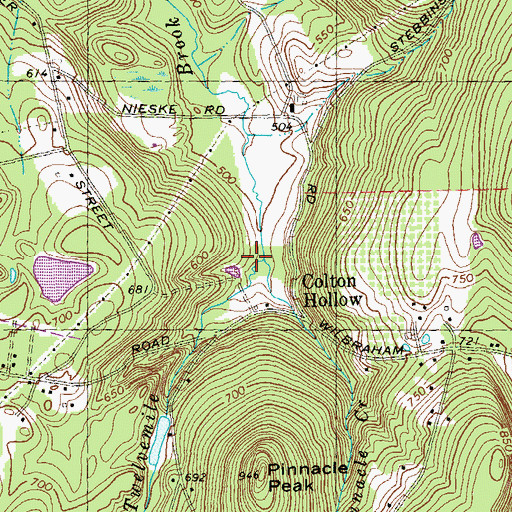 Topographic Map of Pinnacle Creek, MA