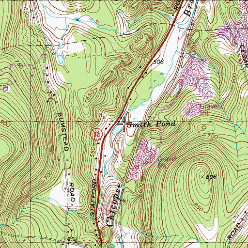 Topographic Map of Smith Pond, MA
